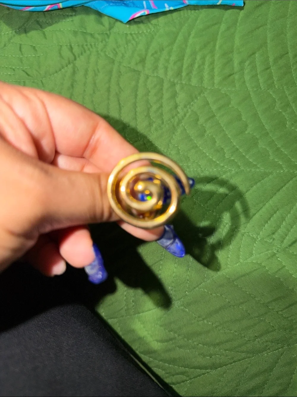 Gold Spiral Statement Ring with adjustable back